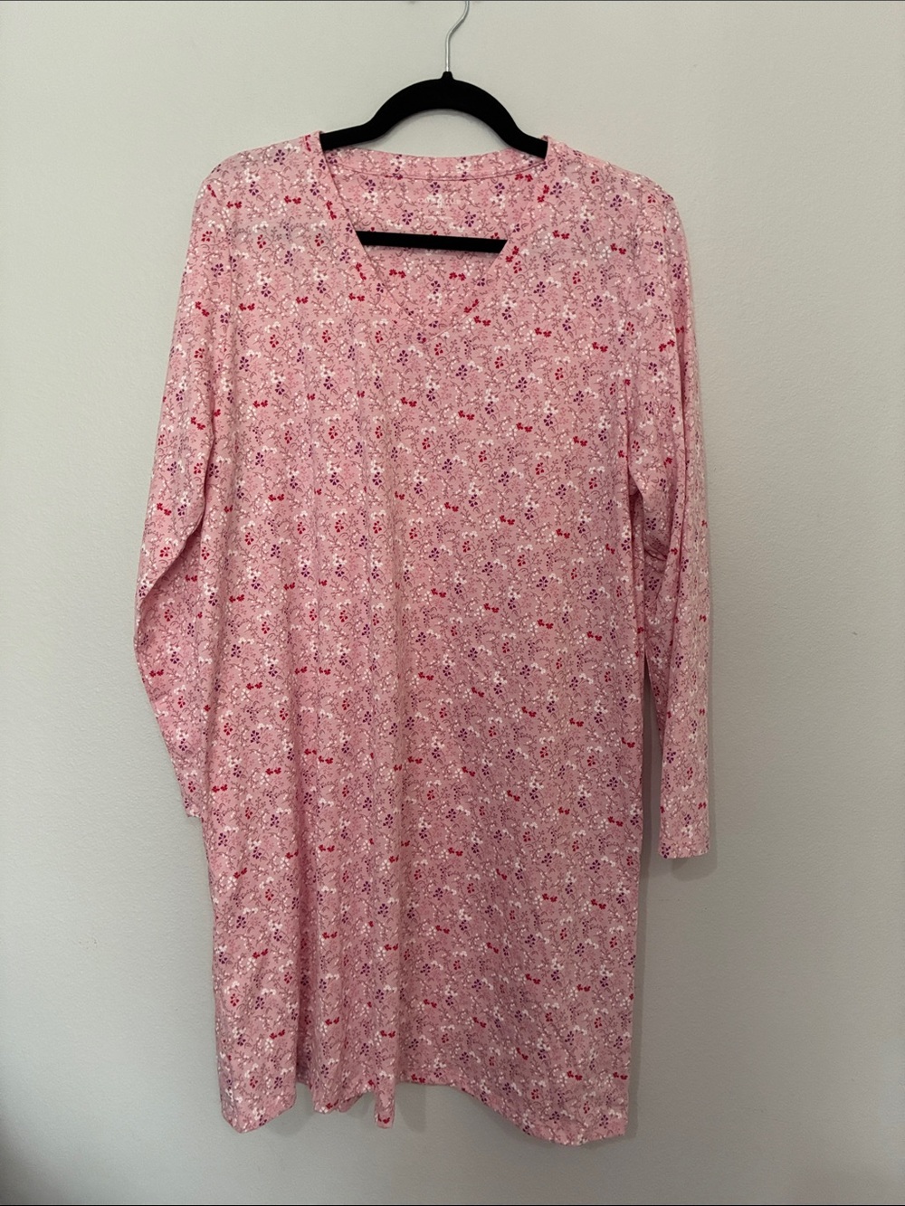 Charter Club Pink Floral Long Sleeve Nightgown - Picture 2 of 7